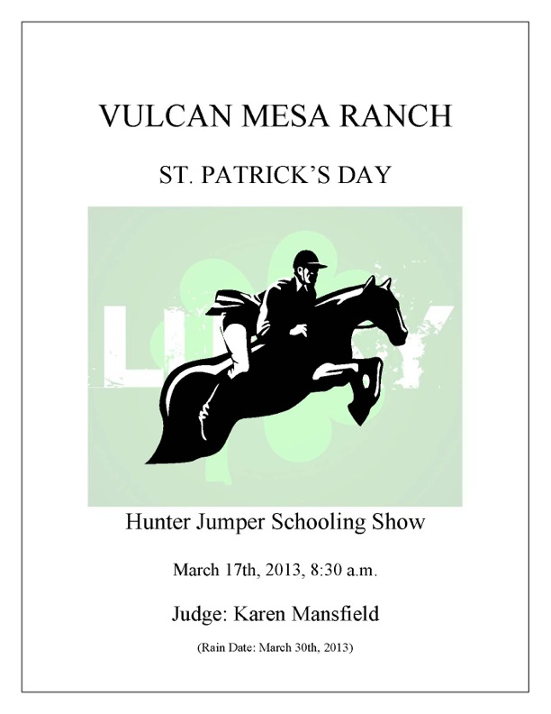 Vulcan Mesa Ranch Hunter Jumper Schooling Show