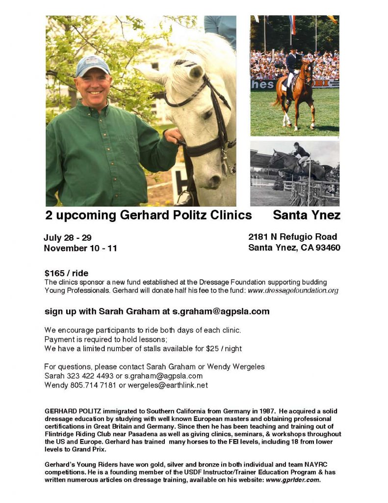 Bring Out the Best in Your Riding with German Dressage Instructor Gerhard Politz | SLO Horse News 