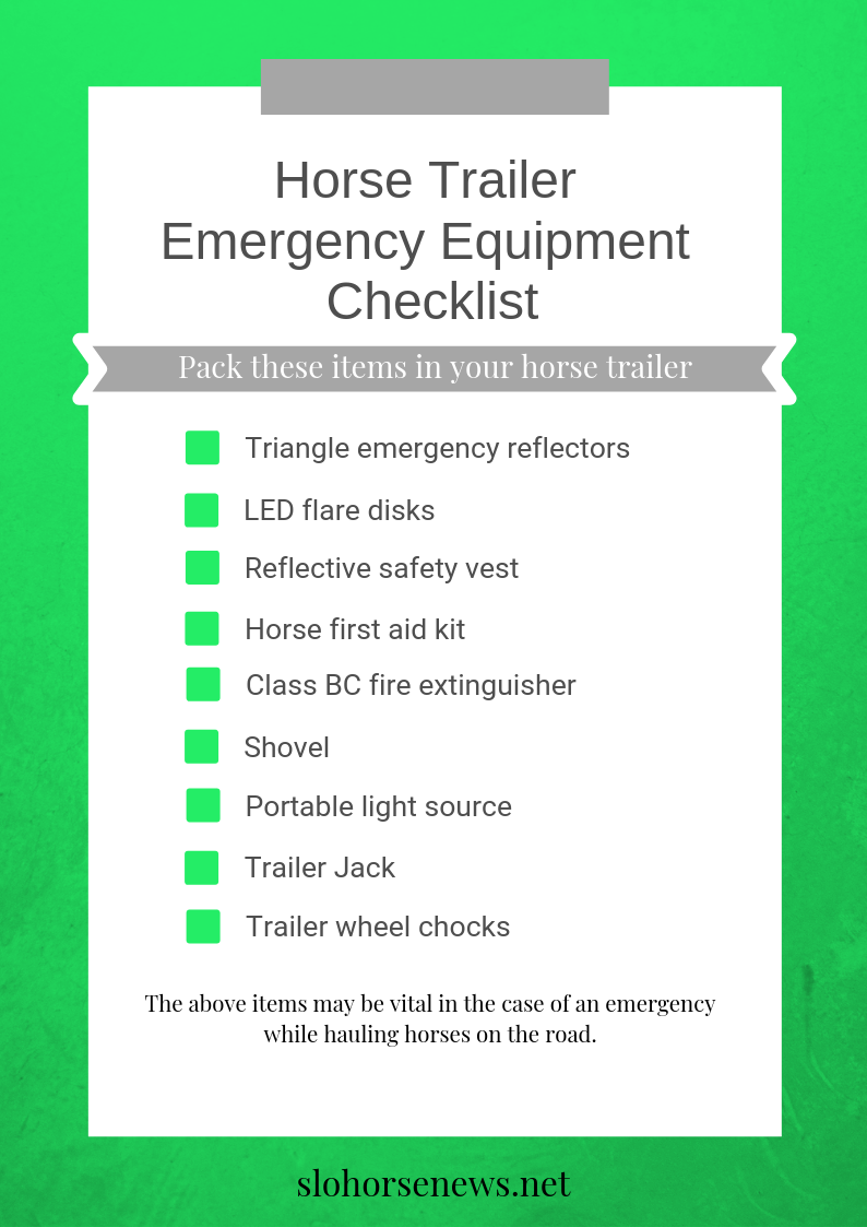 Horse Trailer Safety Equipment Checklist SLO Horse News