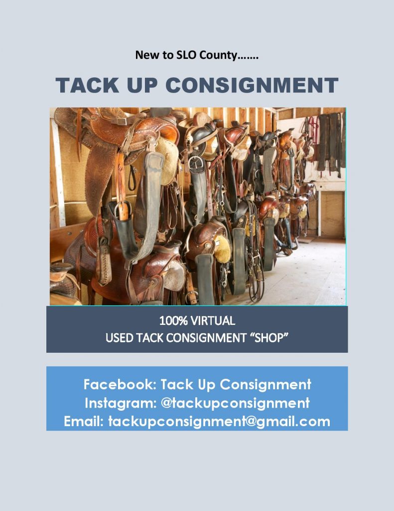 Tack up Consignment – A Local and Virtual Used Tack Shop  | SLO Horse News 